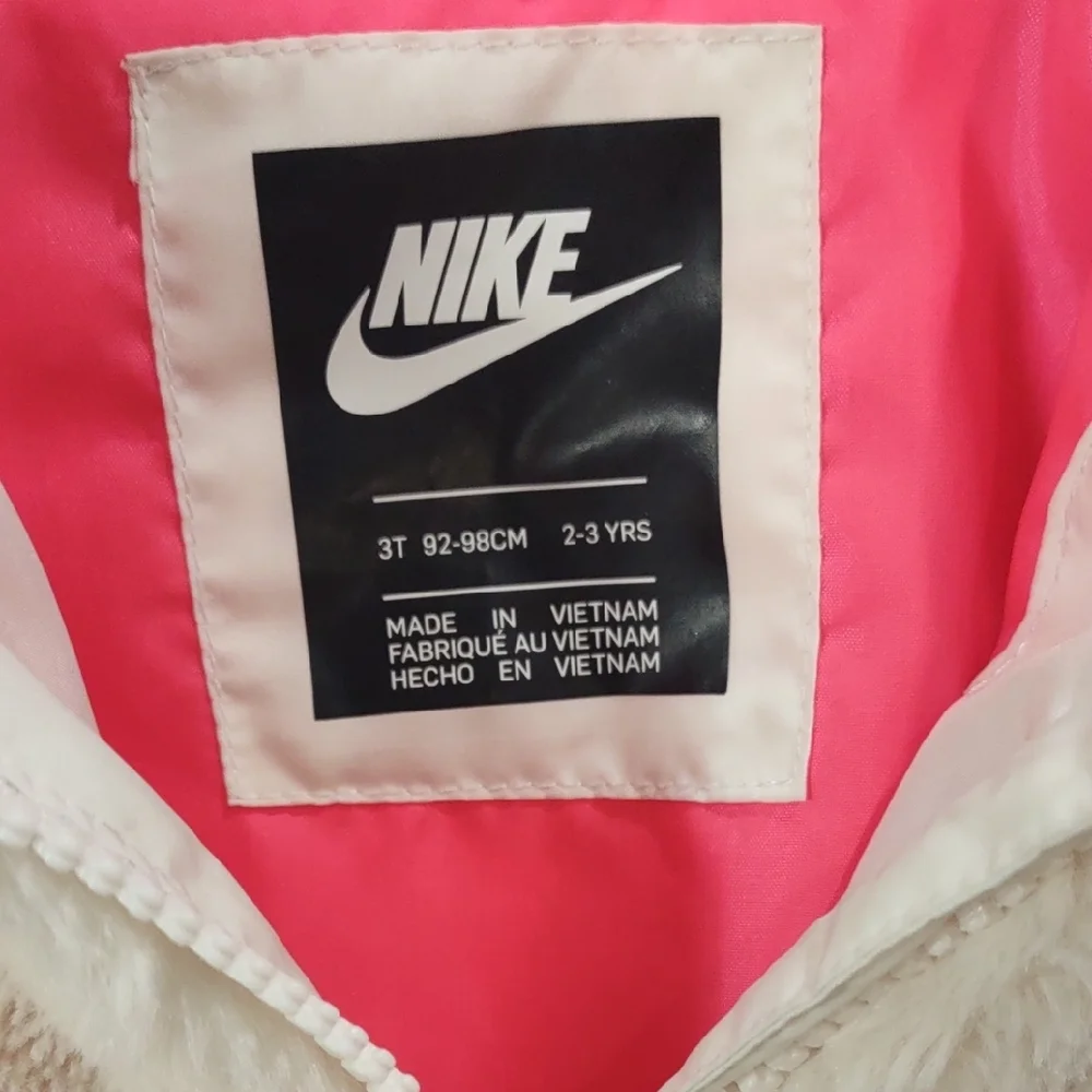 NIKE Cream and Black Fuzzy Jacket